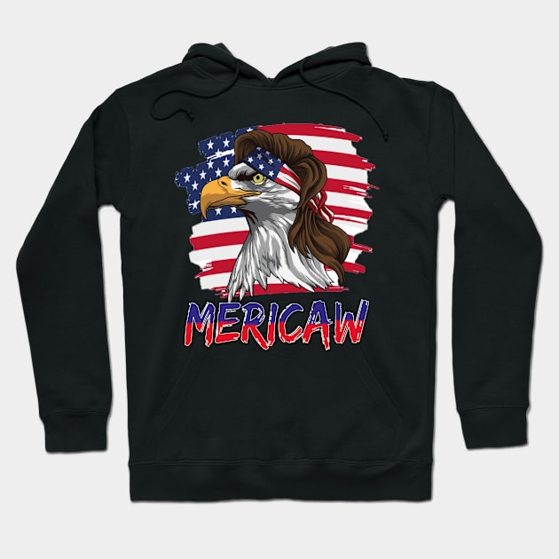 Eagle Mullet 4th Of July USA American Flag Merica Mericaw Hoodie by Saad Store 